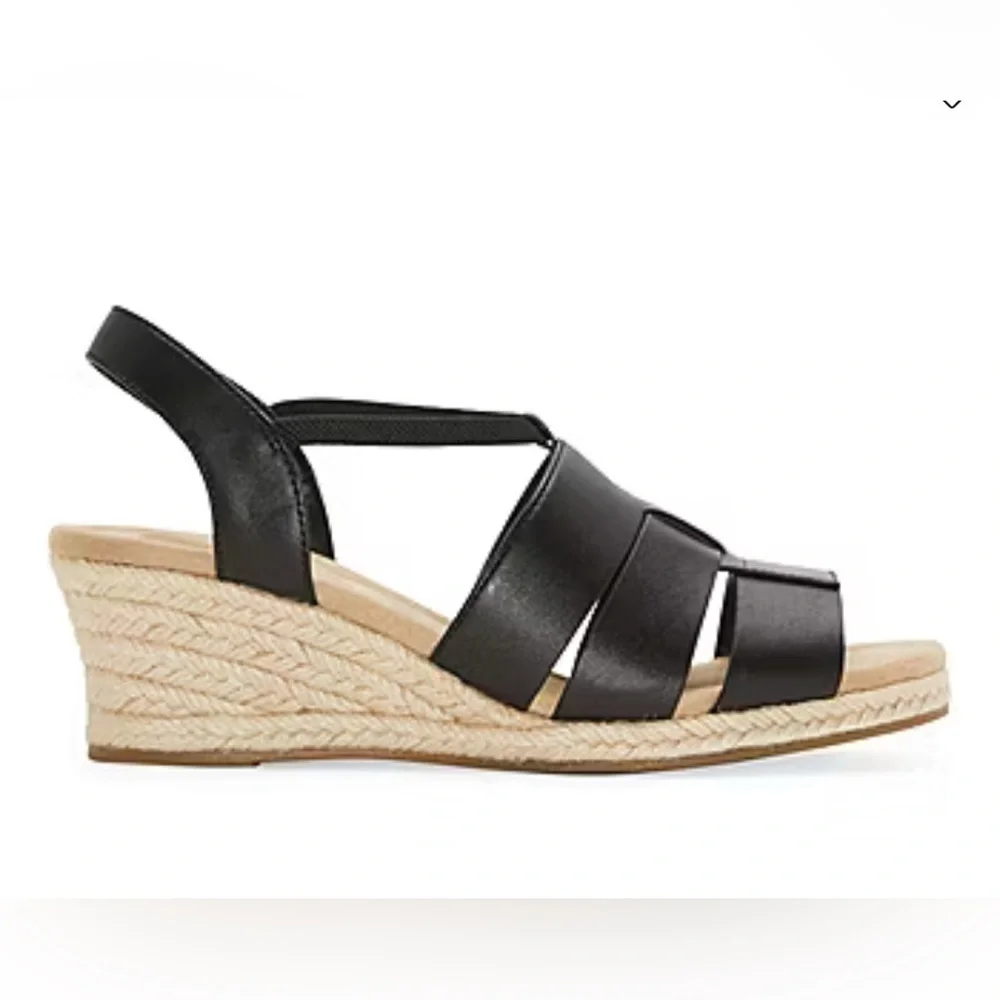St John’s Bay Black Wedge Sandals